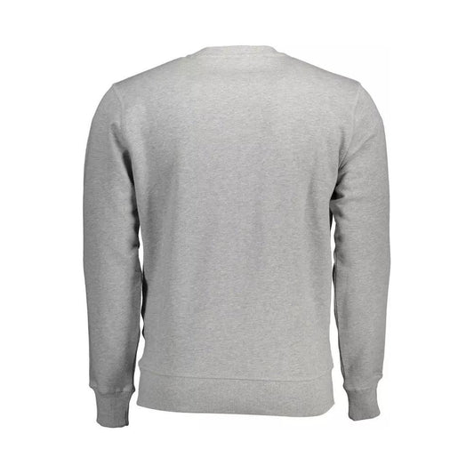 North Sails Chic Gray Round Neck Printed Sweatshirt gray-cotton-sweater-44