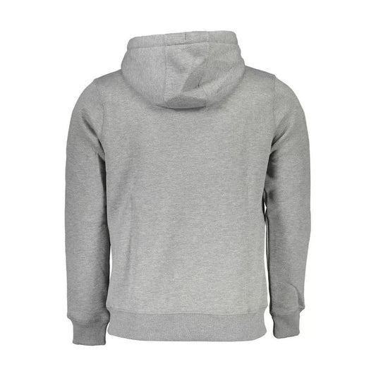 North Sails Elegant Gray Hooded Sweatshirt with Logo elegant-gray-hooded-sweatshirt-with-logo