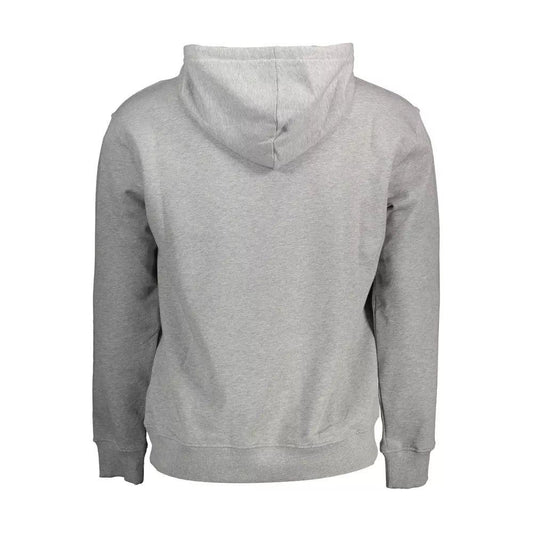 Chic Gray Long-Sleeved Hooded Sweatshirt
