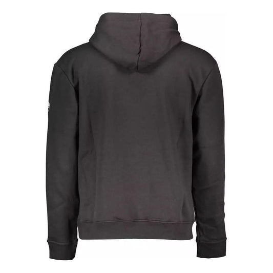 North Sails Sleek Black Hooded Sweatshirt With Print sleek-black-hooded-sweatshirt-with-print