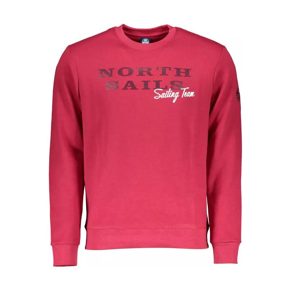 North Sails Pink Round Neck Logo Sweatshirt pink-round-neck-logo-sweatshirt