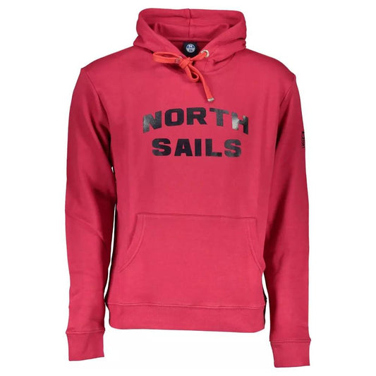 North Sails Vibrant Red Hooded Sweatshirt with Central Pocket vibrant-red-hooded-sweatshirt-with-central-pocket