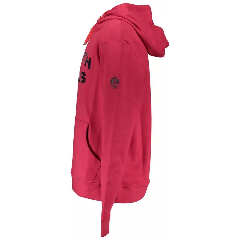 North Sails Vibrant Red Hooded Sweatshirt with Central Pocket vibrant-red-hooded-sweatshirt-with-central-pocket