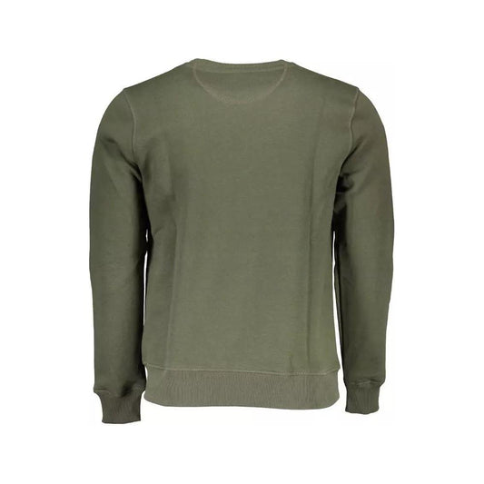 Green Round Neck Printed Sweatshirt