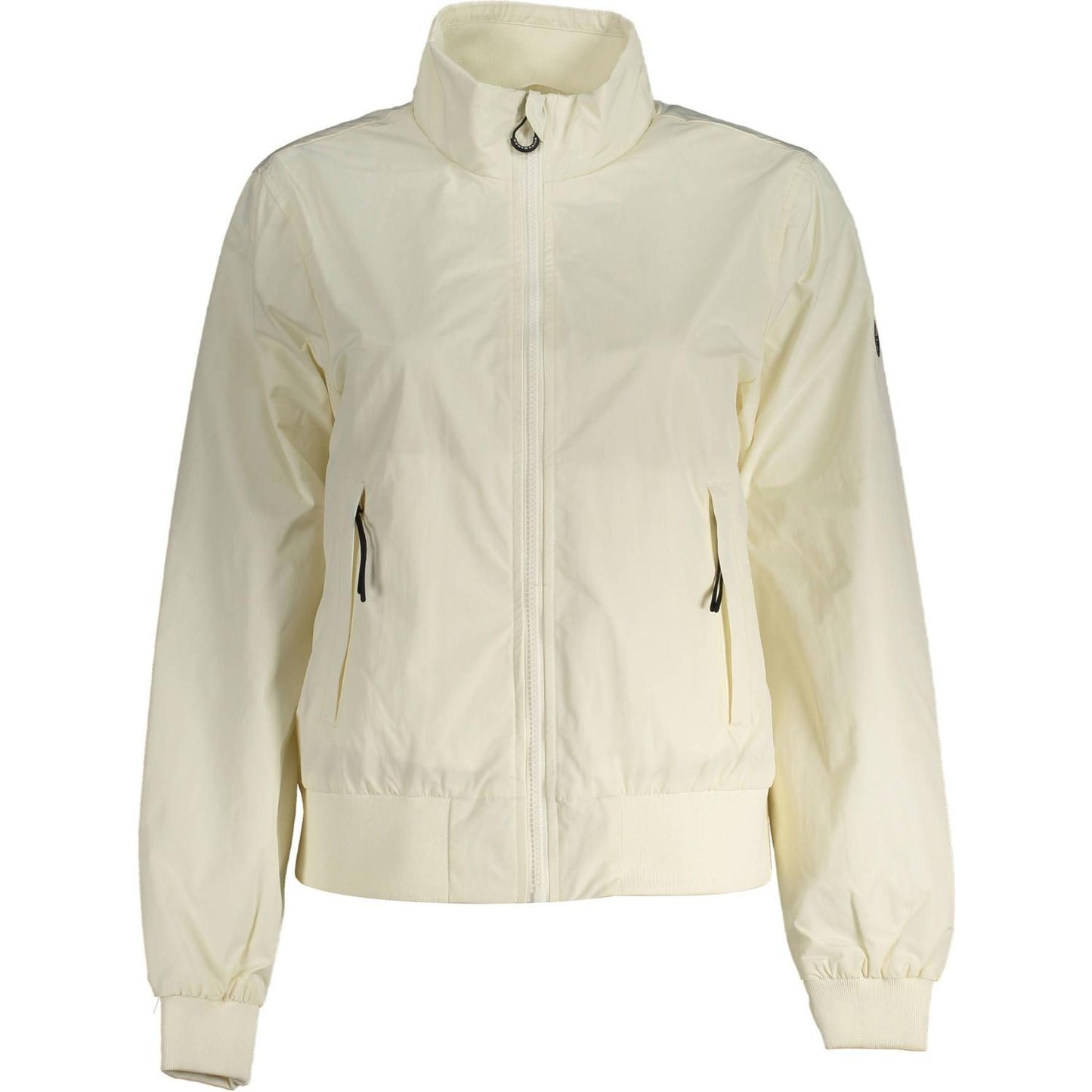 North Sails Eco-Conscious White Zip Jacket white-polyester-jackets-coat-6