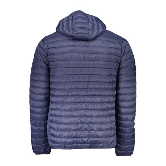 North Sails Chic Blue Hooded Jacket with Sleek Zip Detail chic-blue-hooded-jacket-with-sleek-zip-detail