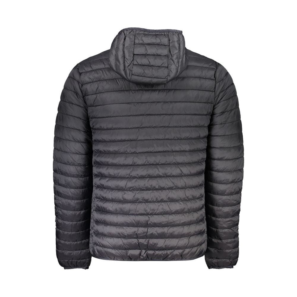 North Sails Sleek Black Hooded Jacket for Sophisticated Style sleek-black-hooded-jacket-for-sophisticated-style