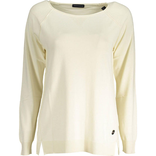 North Sails Chic Contrasting Detail White Sweater white-cotton-shirt-2