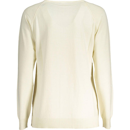 North Sails Chic Contrasting Detail White Sweater white-cotton-shirt-2