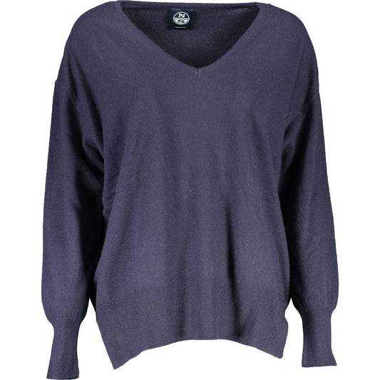 North Sails Eco-Conscious V-Neck Wool Blend Sweater blue-wool-shirt-3