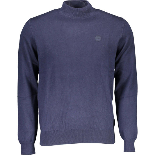 North Sails Eco-Conscious Turtleneck Sweater in Blue blue-cotton-shirt-29