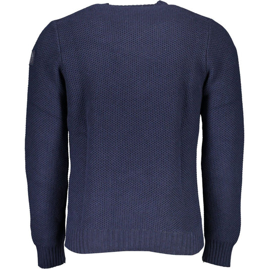 North Sails Blue Round Neck Sweater with Contrasting Details blue-cotton-shirt-30