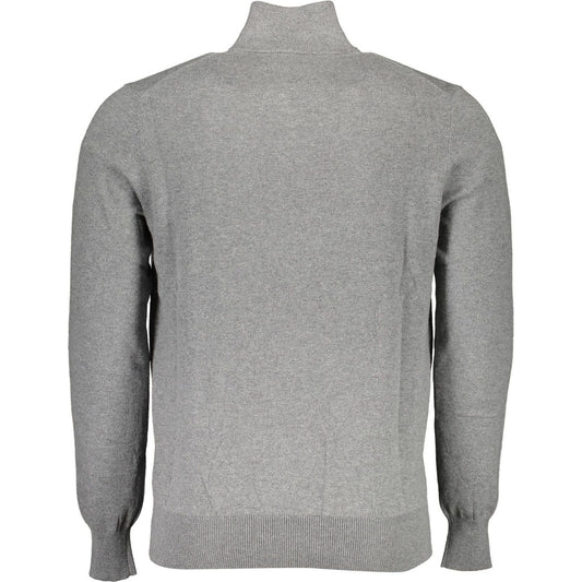 North Sails Eco-Conscious Half Zip Long Sleeve Sweater gray-cotton-shirt-23