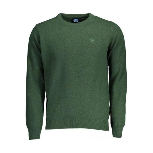 North Sails Green Wool Blend Embroidered Sweater green-wool-blend-embroidered-sweater