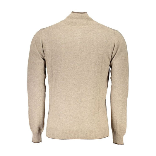 North Sails Elegant Beige Turtleneck Sweater with Half Zip elegant-beige-turtleneck-sweater-with-half-zip