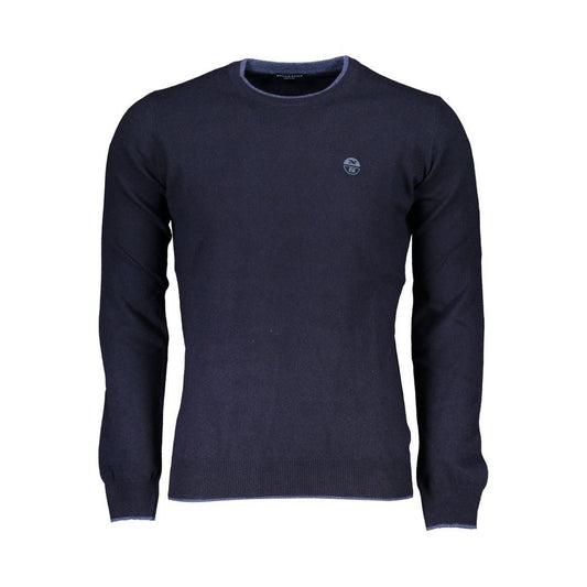 North Sails Sleek Blue Crew Neck Sweater with Embroidery sleek-blue-crew-neck-sweater-with-embroidery