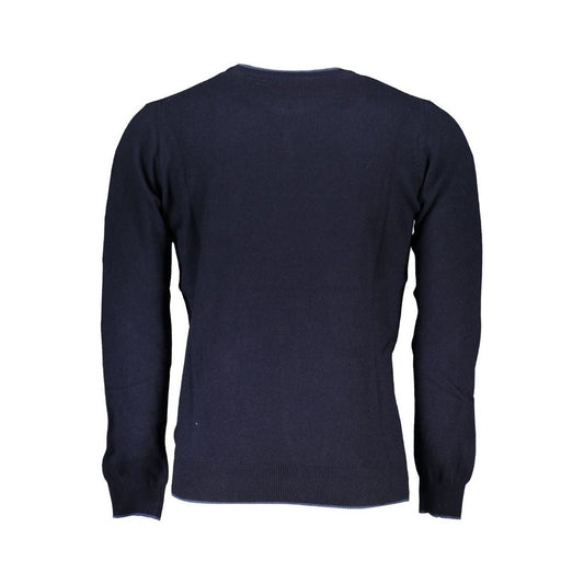North Sails Sleek Blue Crew Neck Sweater with Embroidery sleek-blue-crew-neck-sweater-with-embroidery