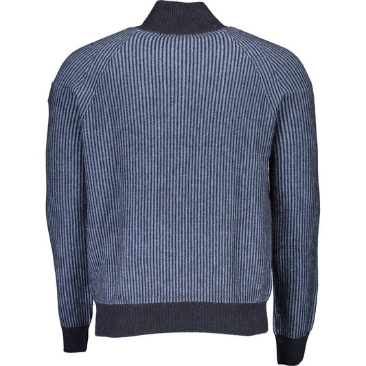 Eco-Conscious Blue Half-Zip Sweater