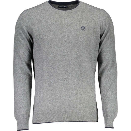 North Sails Eco-Conscious Gray Sweater with Embroidered Logo eco-conscious-gray-sweater-with-embroidered-logo