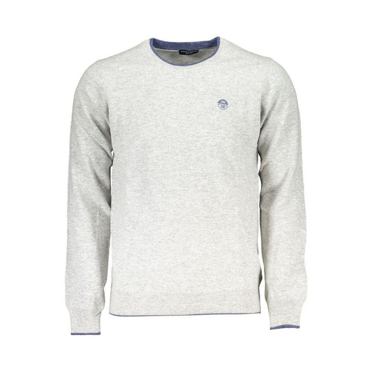 North Sails Gray Crew Neck Sweater with Contrast Details gray-crew-neck-sweater-with-contrast-details
