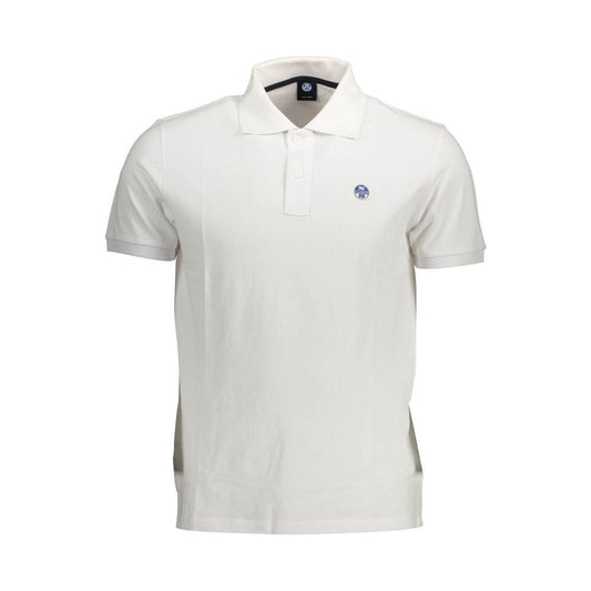 Elegant White Cotton Polo With Logo Detail