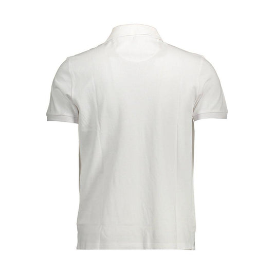 Elegant White Cotton Polo With Logo Detail