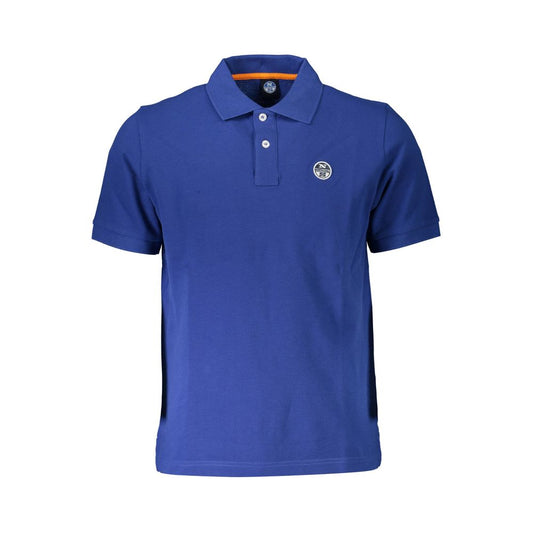 Chic Blue Cotton Polo Shirt with Logo Detail