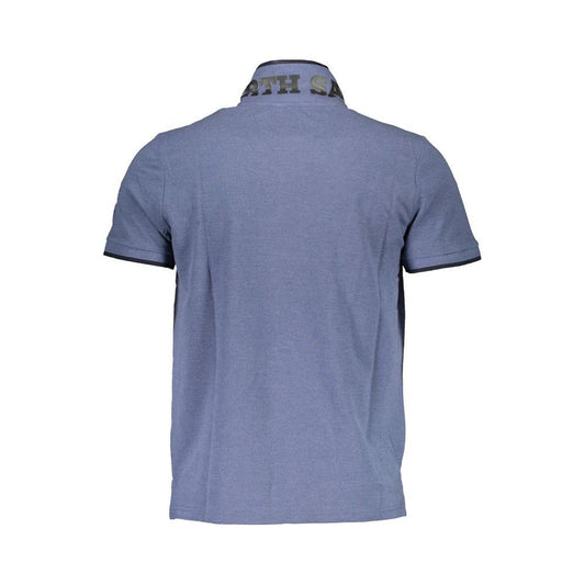 Elevated Casual Blue Polo with Contrasting Details