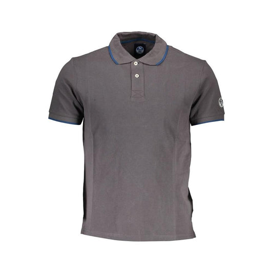 Elegant Gray Short-Sleeved Polo Shirt