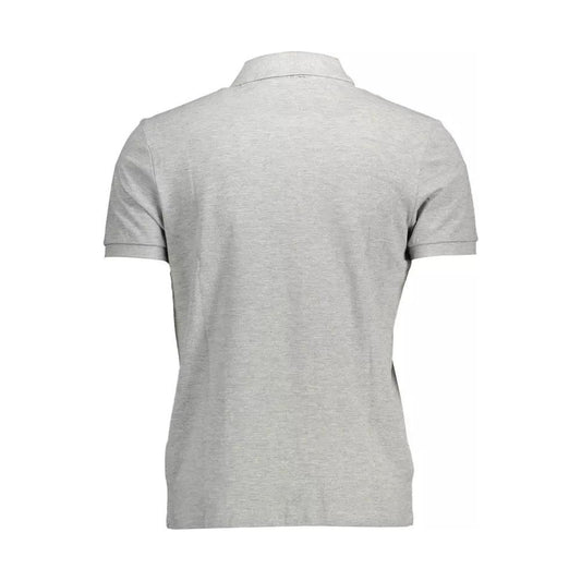 Elegant Gray Short-Sleeved Polo Shirt