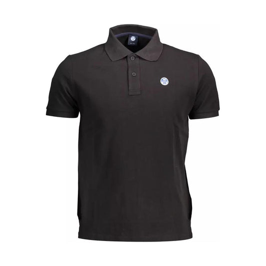 North Sails Elegant Short-Sleeved Black Polo Shirt elegant-short-sleeved-black-polo-shirt
