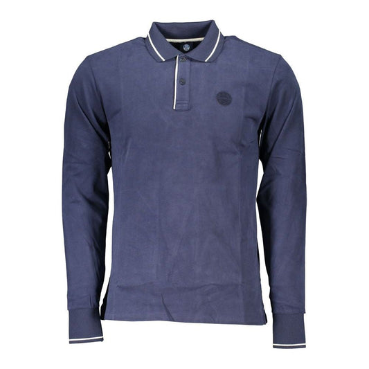 Sustainable Chic Blue Polo with Contrast Details