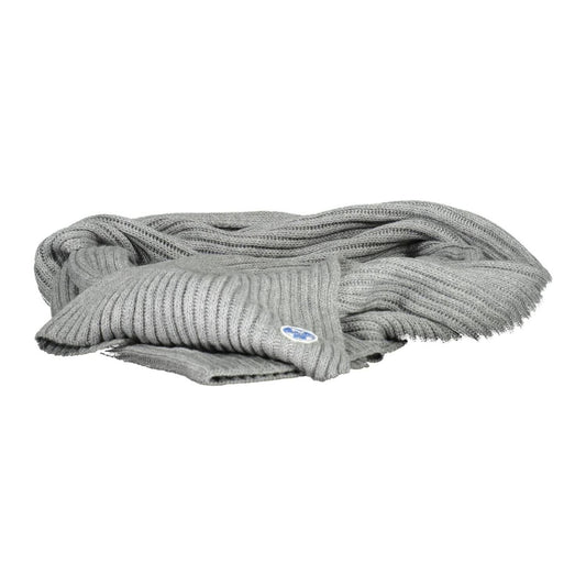 North Sails Elegant Gray Textured Scarf - Luxurious Blend gray-cotton-scarf-2