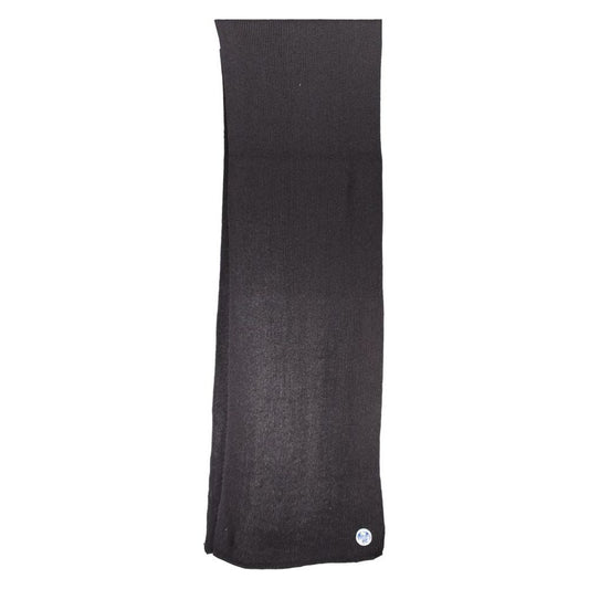 Eco-Conscious Black Wool-Blend Scarf