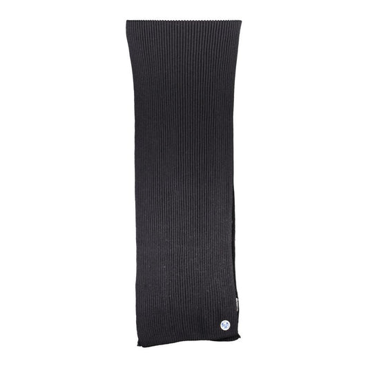 North Sails Eco-Chic Black Scarf with Designer Appliqué eco-chic-black-scarf-with-designer-applique