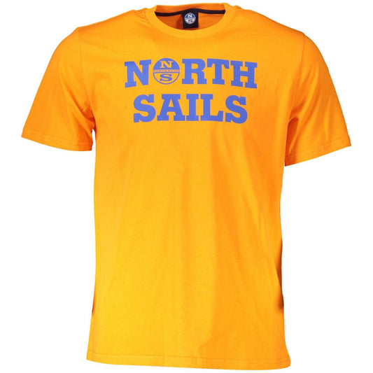 North Sails Vibrant Orange Cotton Tee with Logo Print vibrant-orange-cotton-tee-with-logo-print