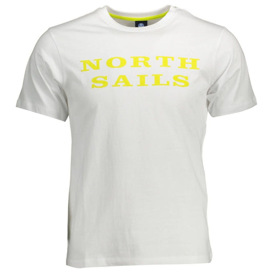 North Sails Classic White Round Neck Tee with Logo Print classic-white-round-neck-tee-with-logo-print
