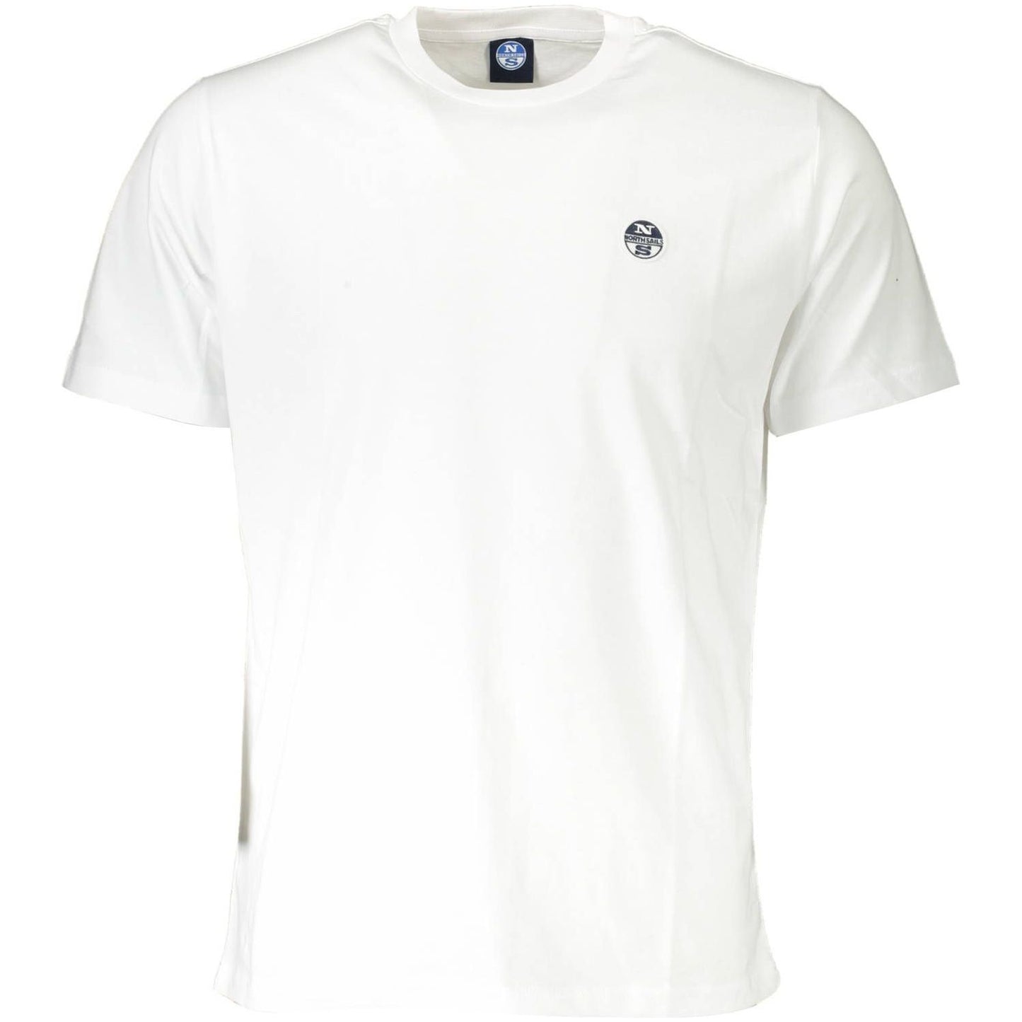 North Sails Chic White Cotton Tee with Logo Accent chic-white-cotton-tee-with-logo-accent