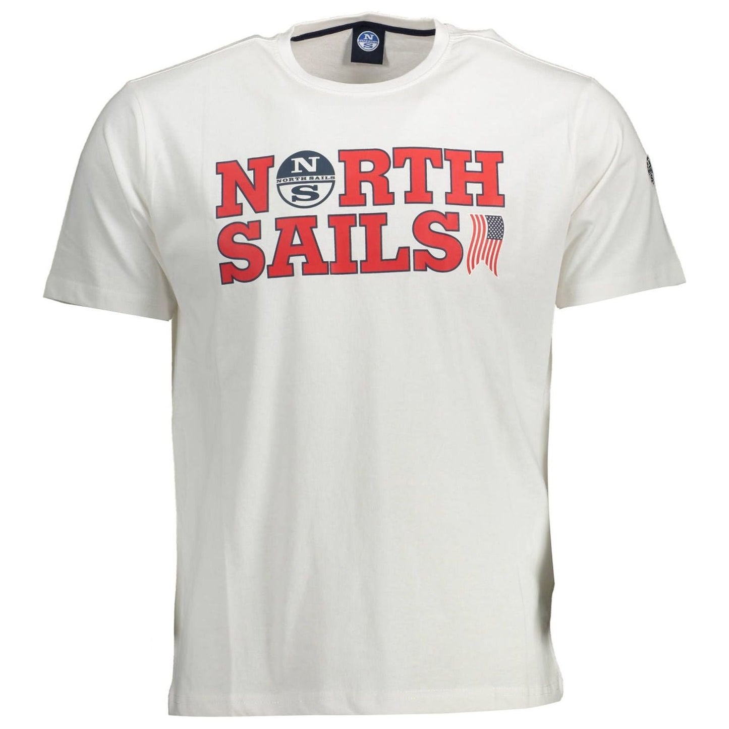 North Sails Sleek White Cotton Crew Neck Tee sleek-white-cotton-crew-neck-tee