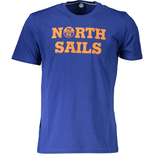 North Sails Chic Blue Cotton Tee with Signature Print chic-blue-cotton-tee-with-signature-print