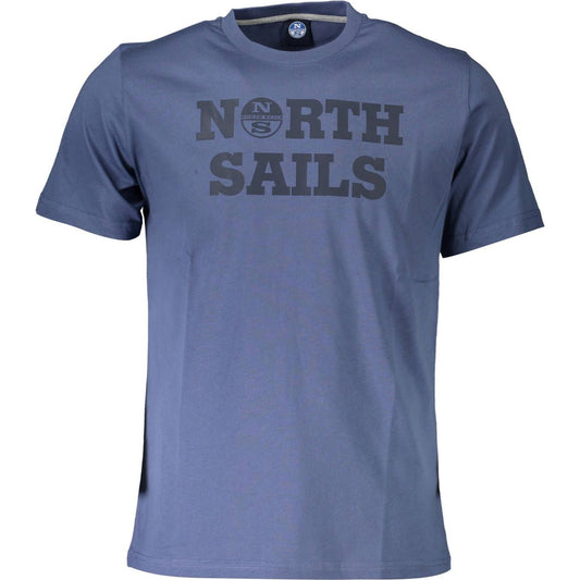 North Sails Blue Cotton Crew Neck Tee with Print blue-cotton-crew-neck-tee-with-print