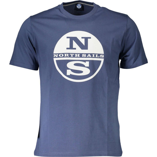 North Sails Blue Printed Round Neck Tee with Logo blue-printed-round-neck-tee-with-logo