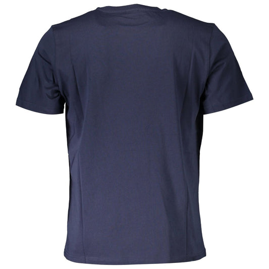 North Sails Chic Blue Cotton Tee with Sleek Logo Detail chic-blue-cotton-tee-with-sleek-logo-detail