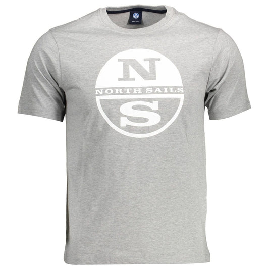 North Sails Elevated Casual Gray Cotton T-Shirt elevated-casual-gray-cotton-t-shirt