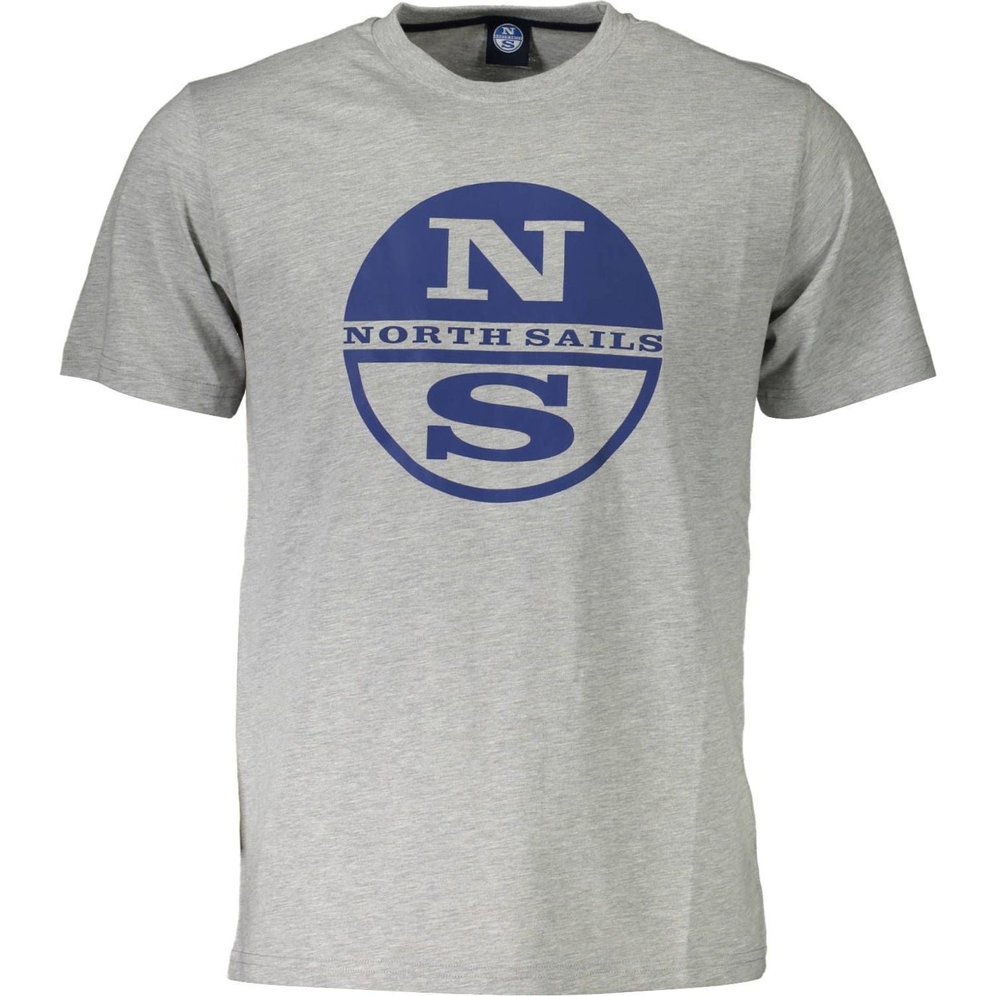 North Sails Sleek Gray Cotton T-Shirt with Iconic Print sleek-gray-cotton-t-shirt-with-iconic-print
