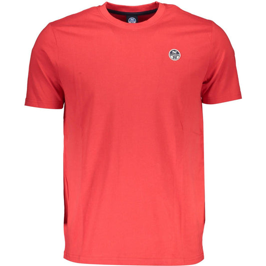 North Sails Vibrant Red Round Neck Tee with Logo Detail vibrant-red-round-neck-tee-with-logo-detail