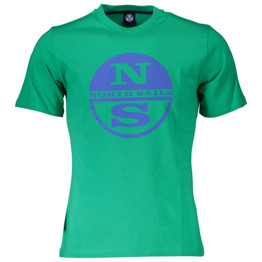 North Sails Green Cotton Logo Tee with Round Neck green-cotton-logo-tee-with-round-neck