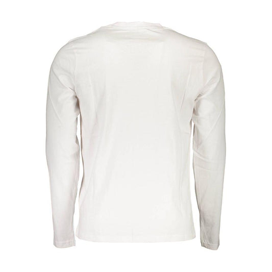 Sleek White Cotton T-Shirt with Stylish Print