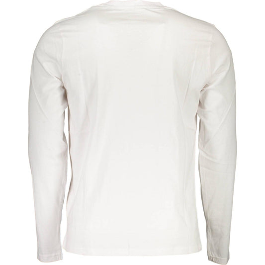 Sleek White Cotton T-Shirt with Stylish Print