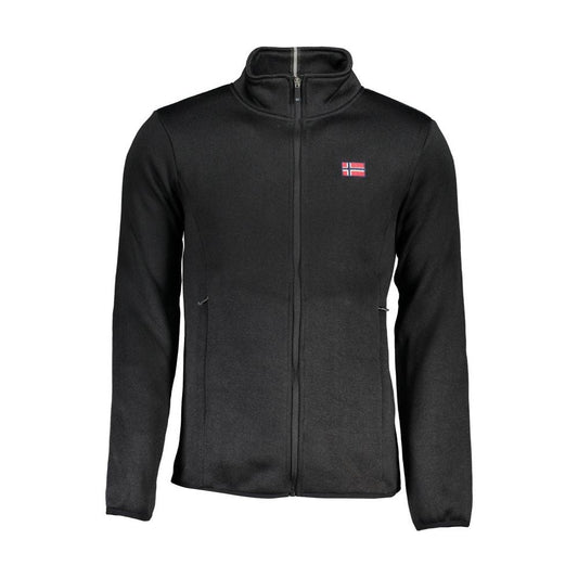 Norway 1963 | Sleek Black Long Sleeve Zip Sweatshirt| McRichard Designer Brands   